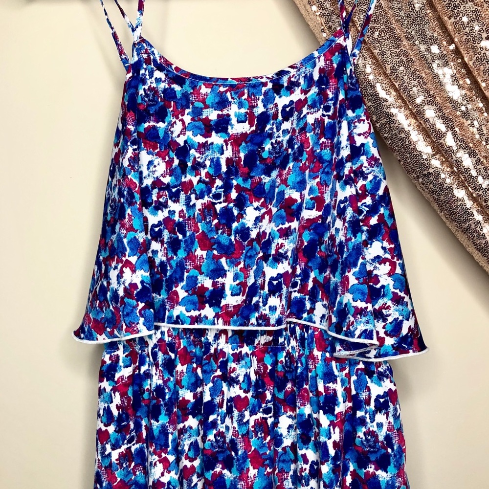 JESSICA SIMPSON Blue Watercolor Cutout Dress - Picture 10 of 10